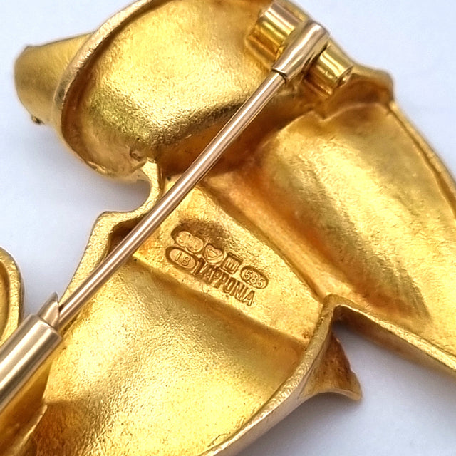 Lapponia Brosche 'Lotus' mattiert