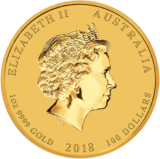 Australien Lunar II Hund 1oz Goldmünze 2018