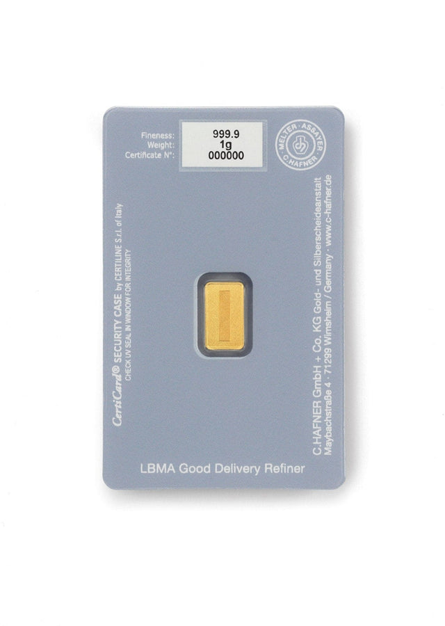Geschenkbarren 1g Goldbarren C.HAFNER