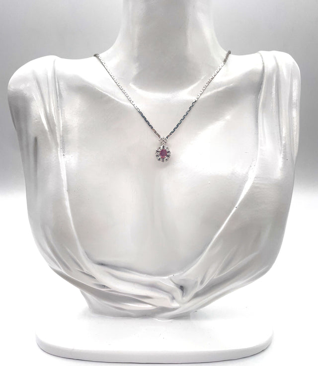 Exklusives Weißgold-Set mit Brillanten und Rubinen