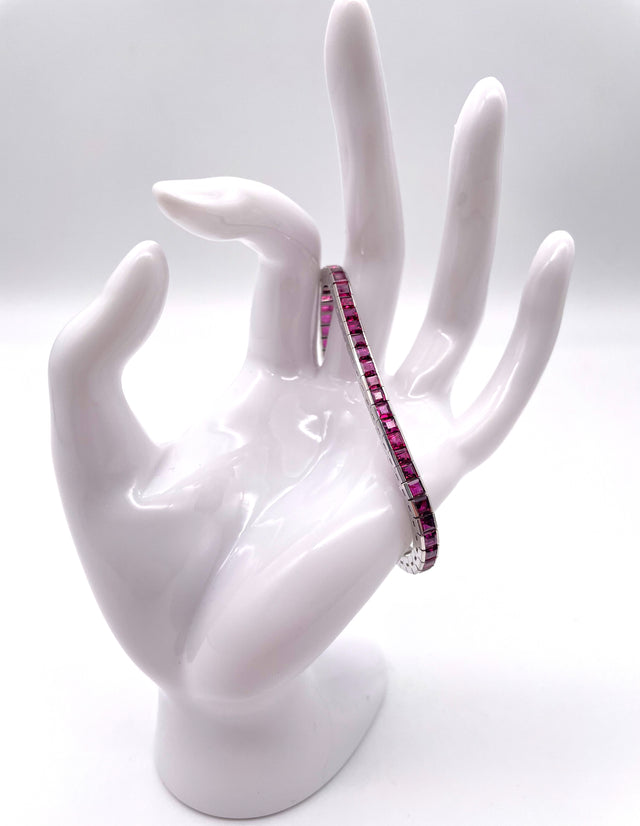 Armband Weißgold Rubine