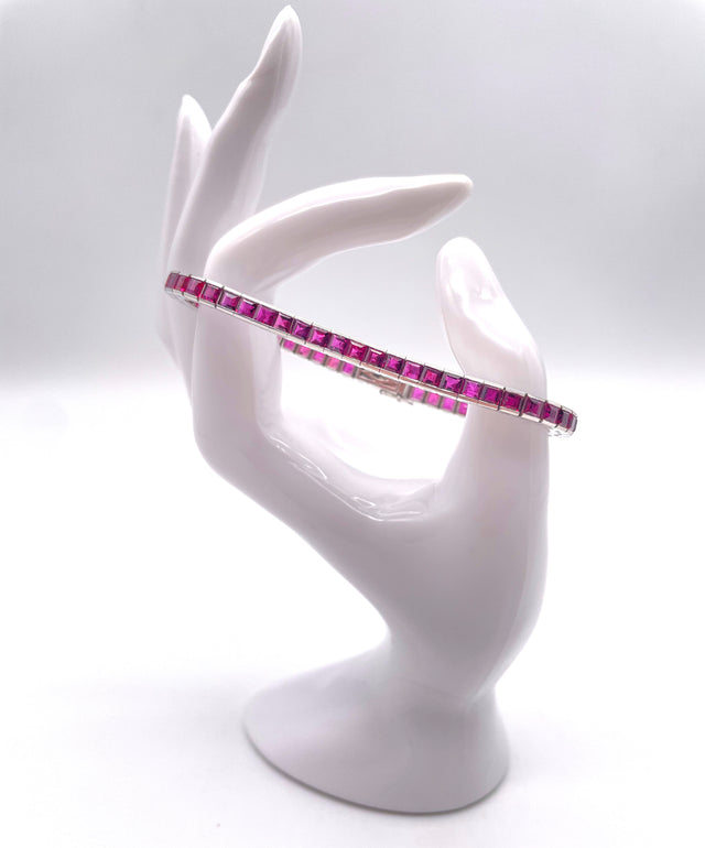 Armband Weißgold Rubine