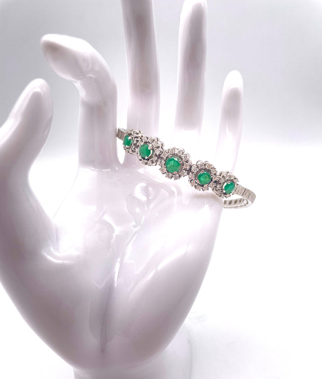 Edles Armband Smaragd & Diamant