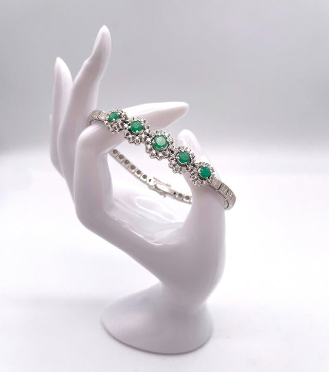 Edles Armband Smaragd & Diamant