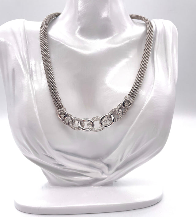 Weißgold Ankerkette mit Brillianten