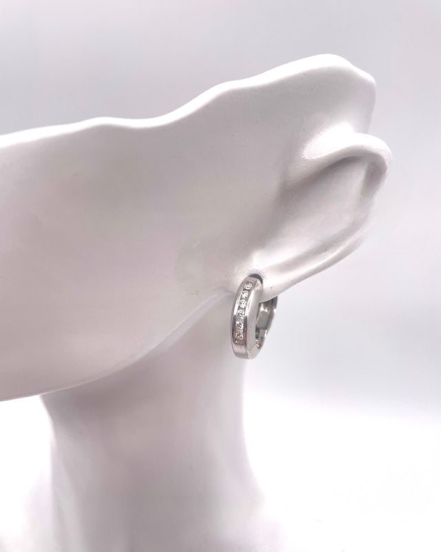 Weißgold Creolen mit Brillianten