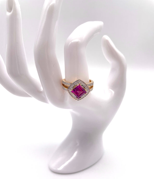 Ring mit Diamant und Amethyst