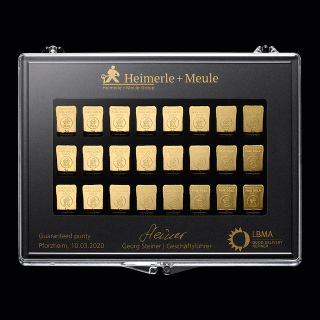 Leerbox Sammelbox für 50 x 1g Goldbarren