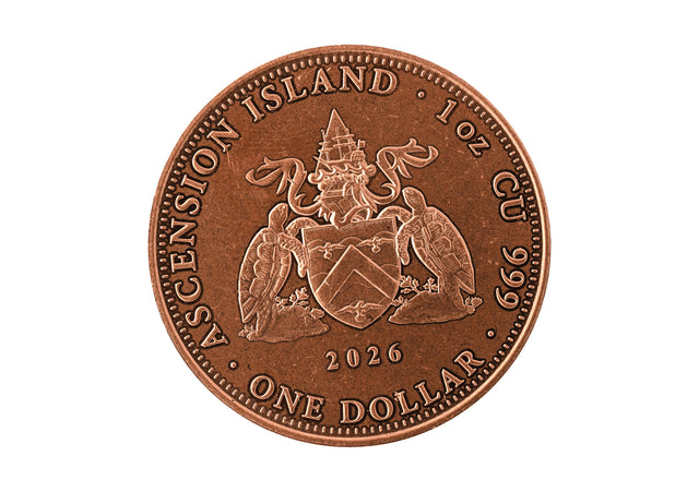 Ascension Island 1oz Kupfermünze 2026 – Wappen