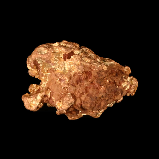 Goldnugget aus Leonora, Westaustralien, 0,31 g, Unikat Nr. 26-0314, freigestellt vor schwarzem Grund