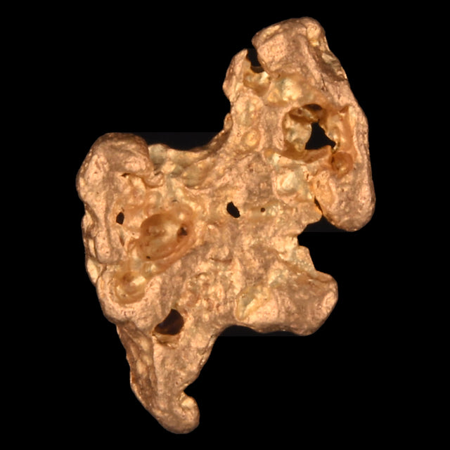 Goldnugget Nr. 26-0054 in der Nahaufnahme: Oberfläche und Struktur
