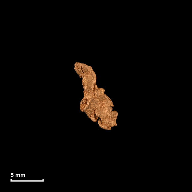 Goldnugget Nr. 26-0143 in tatsächlicher Größe – alle Nuggets im gleichen Maßstab aufgenommen