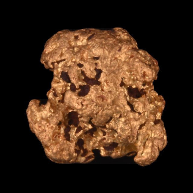 Goldnugget aus Leonora, Westaustralien, 0,44 g, Unikat Nr. 26-0177, freigestellt vor schwarzem Grund
