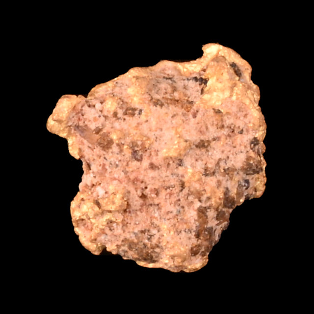 Goldnugget aus Leonora, Westaustralien, 0,45 g, Unikat Nr. 26-0301, freigestellt vor schwarzem Grund
