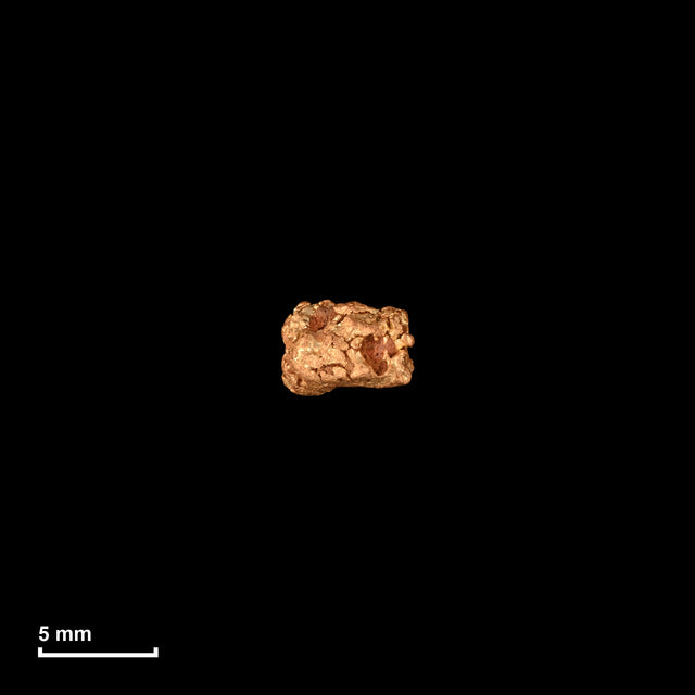 Goldnugget Nr. 26-0326 in tatsächlicher Größe – alle Nuggets im gleichen Maßstab aufgenommen