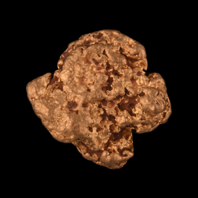Goldnugget aus Leonora, Westaustralien, 0,62 g, Unikat Nr. 26-0200, freigestellt vor schwarzem Grund