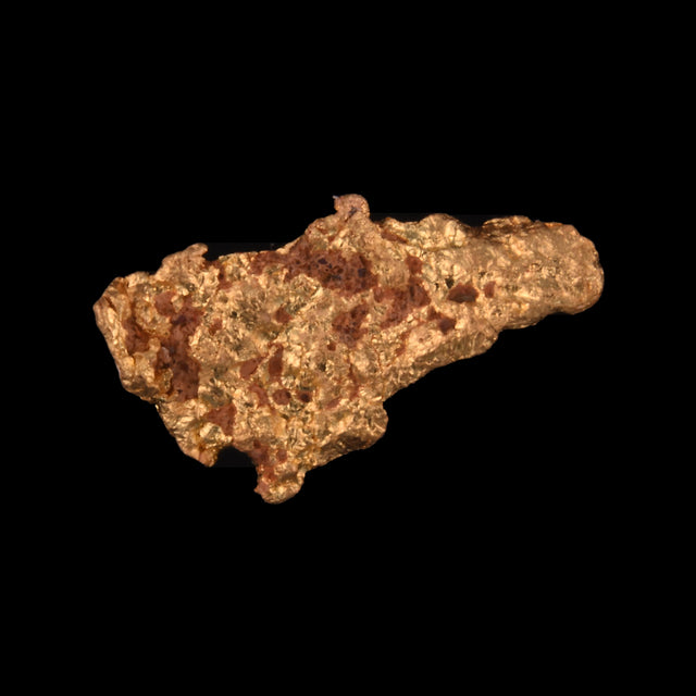 Goldnugget aus Leonora, Westaustralien, 0,72 g, Unikat Nr. 26-0172, freigestellt vor schwarzem Grund