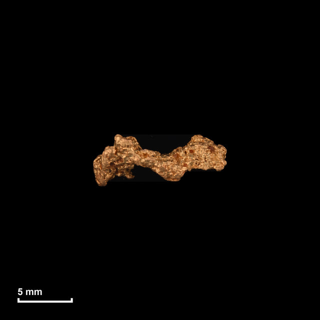 Goldnugget Nr. 26-0217 in tatsächlicher Größe – alle Nuggets im gleichen Maßstab aufgenommen
