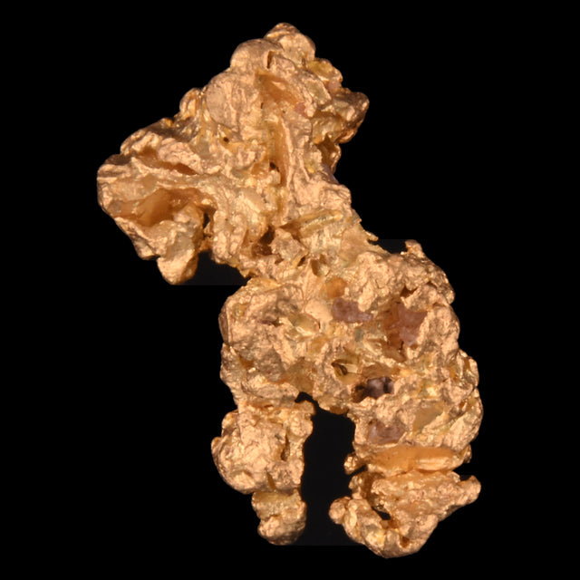 Goldnugget Nr. 26-0102 in der Nahaufnahme: Oberfläche und Struktur