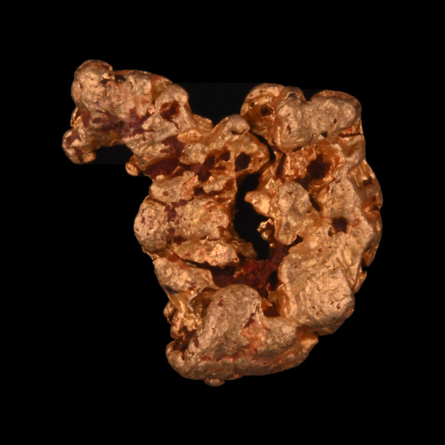 Goldnugget aus Leonora, Westaustralien, 0,82 g, Unikat Nr. 26-0180, freigestellt vor schwarzem Grund