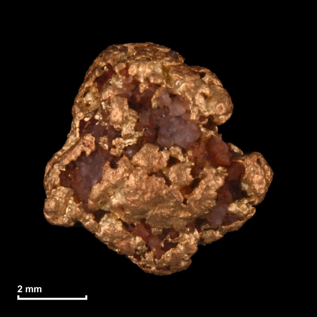 Goldnugget Nr. 26-0208 mit Maßstab: 6,7 × 6,6 mm bei 0,87 g