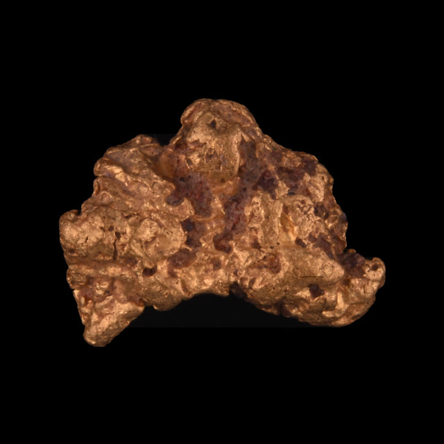 Goldnugget aus Leonora, Westaustralien, 0,93 g, Unikat Nr. 26-0198, freigestellt vor schwarzem Grund