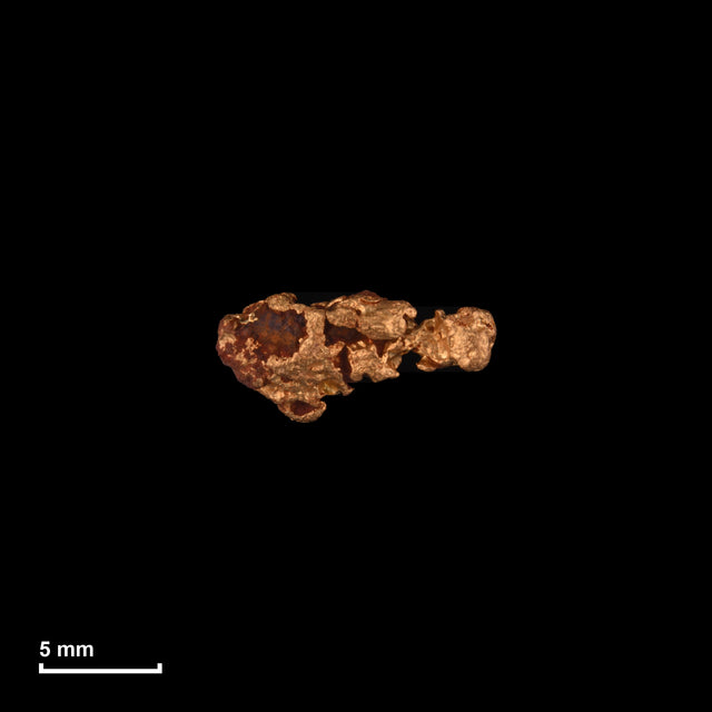 Goldnugget Nr. 26-0204 in tatsächlicher Größe – alle Nuggets im gleichen Maßstab aufgenommen