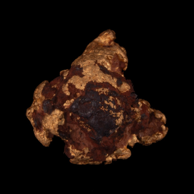 Goldnugget aus Leonora, Westaustralien, 0,98 g, Unikat Nr. 26-0225, freigestellt vor schwarzem Grund