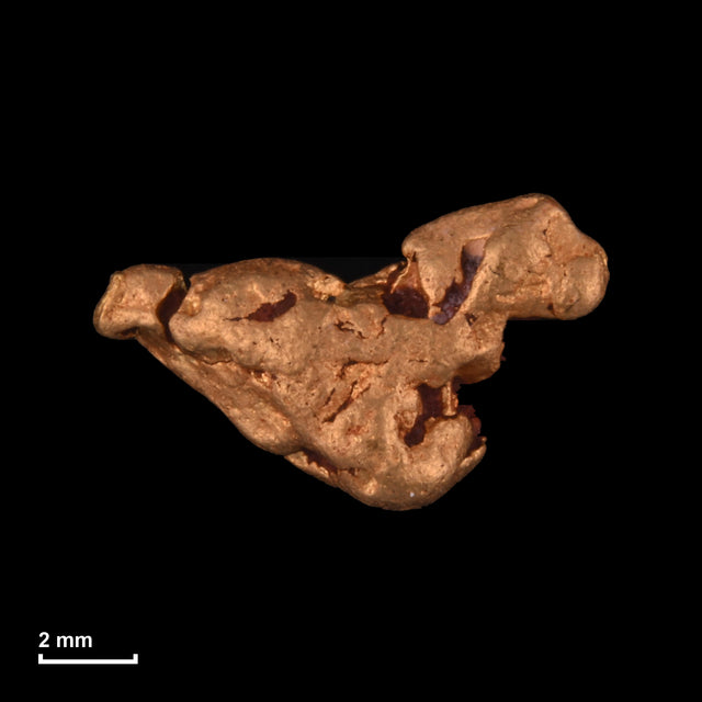 Goldnugget Nr. 26-0167 mit Maßstab: 10,4 × 6,4 mm bei 1,03 g