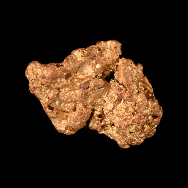 Goldnugget aus Leonora, Westaustralien, 1,03 g, Unikat Nr. 26-0325, freigestellt vor schwarzem Grund