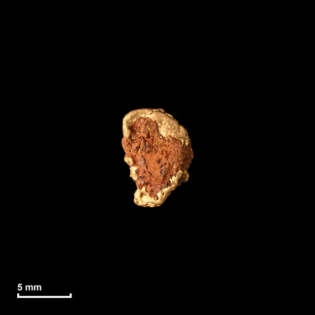 Goldnugget Nr. 26-0340 in tatsächlicher Größe – alle Nuggets im gleichen Maßstab aufgenommen