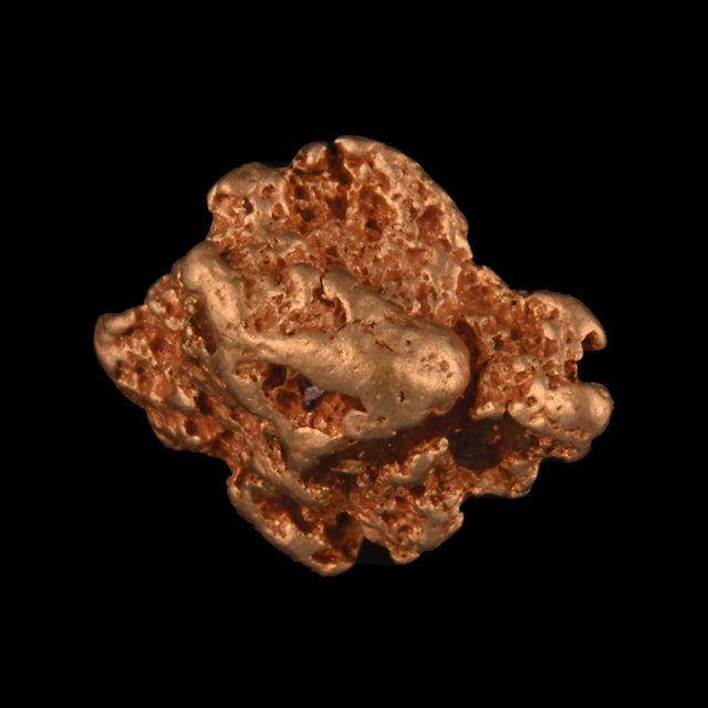 Goldnugget aus Leonora, Westaustralien, 1,09 g, Unikat Nr. 26-0155, freigestellt vor schwarzem Grund