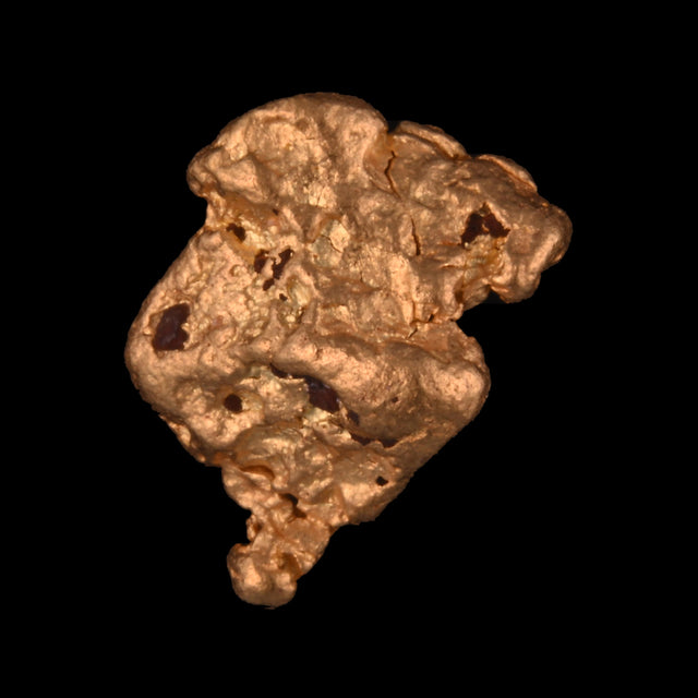 Goldnugget aus Leonora, Westaustralien, 1,10 g, Unikat Nr. 26-0247, freigestellt vor schwarzem Grund