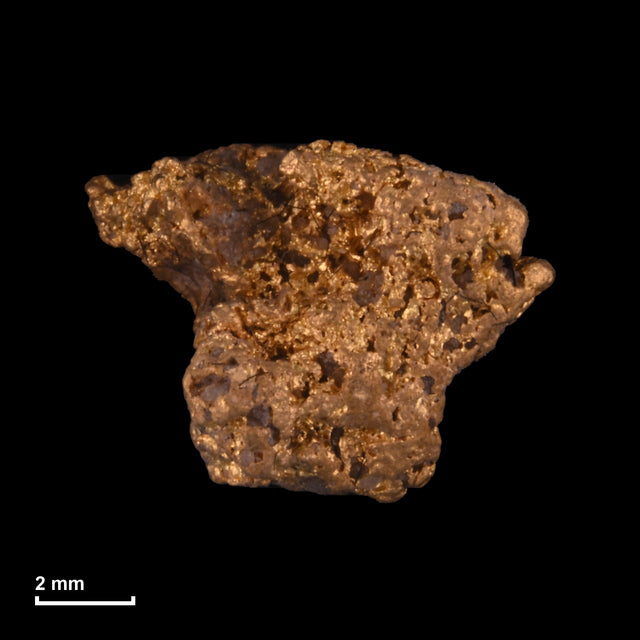 Goldnugget Nr. 26-0253 mit Maßstab: 9,4 × 7,3 mm bei 1,15 g