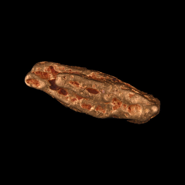 Goldnugget aus Leonora, Westaustralien, 1,25 g, Unikat Nr. 26-0260, freigestellt vor schwarzem Grund