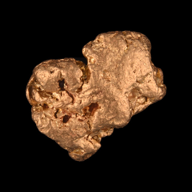 Goldnugget aus Leonora, Westaustralien, 1,27 g, Unikat Nr. 26-0123, freigestellt vor schwarzem Grund