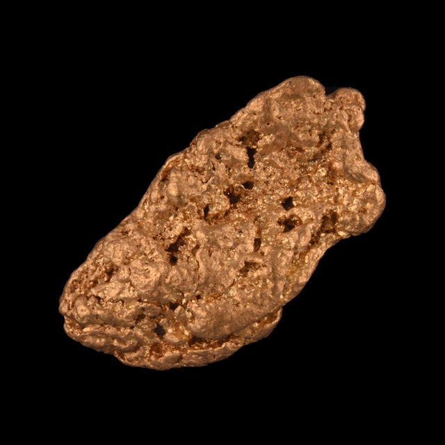 Goldnugget aus Leonora, Westaustralien, 1,28 g, Unikat Nr. 26-0249, freigestellt vor schwarzem Grund