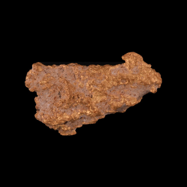 Goldnugget aus Leonora, Westaustralien, 1,37 g, Unikat Nr. 26-0287, freigestellt vor schwarzem Grund