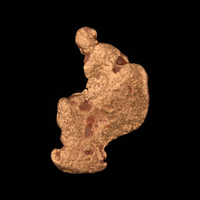 Goldnugget aus Leonora, Westaustralien, 1,39 g, Unikat Nr. 26-0151, freigestellt vor schwarzem Grund