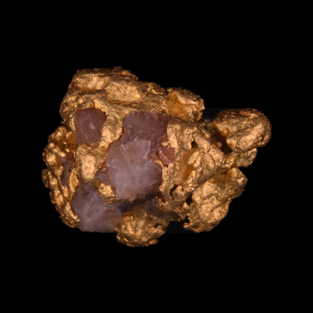 Goldnugget aus Leonora, Westaustralien, 1,71 g, Unikat Nr. 26-0258, freigestellt vor schwarzem Grund