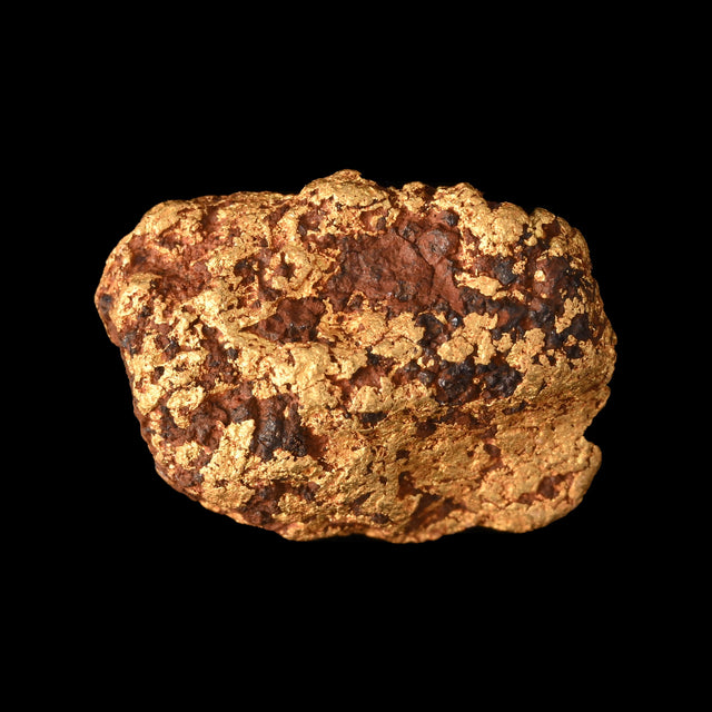 Goldnugget aus Leonora, Westaustralien, 2,28 g, Unikat Nr. 26-0007, freigestellt vor schwarzem Grund