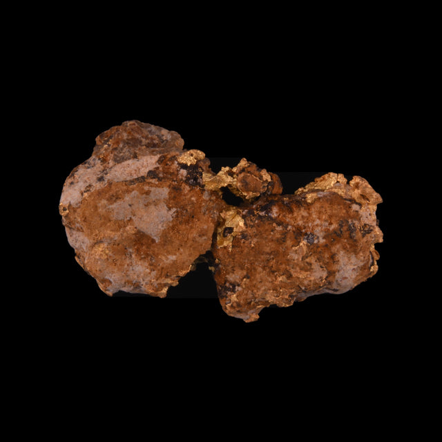 Goldnugget aus Leonora, Westaustralien, 2,45 g, Unikat Nr. 26-0293, freigestellt vor schwarzem Grund