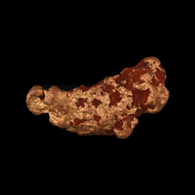 Goldnugget aus Leonora, Westaustralien, 4,25 g, Unikat Nr. 26-0268, freigestellt vor schwarzem Grund