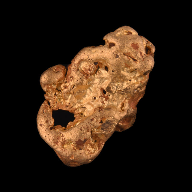 Goldnugget aus Leonora, Westaustralien, 6,80 g, Unikat Nr. 26-0272, freigestellt vor schwarzem Grund
