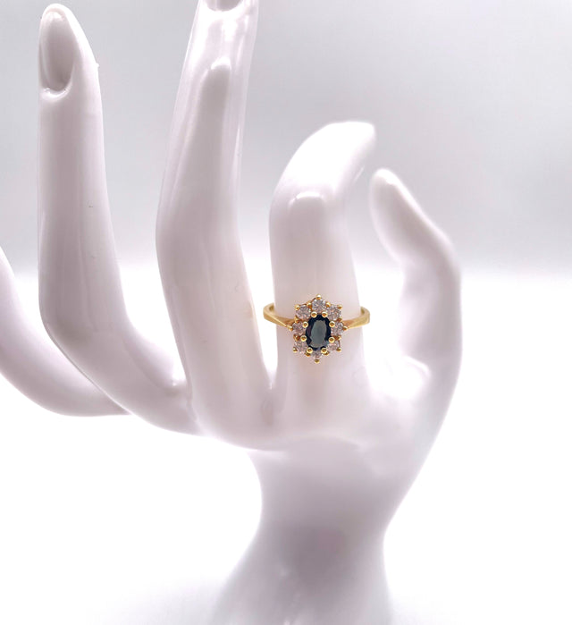 Ring mit Brillant und Saphir Vintage