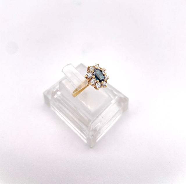 Ring mit Brillant und Saphir Vintage