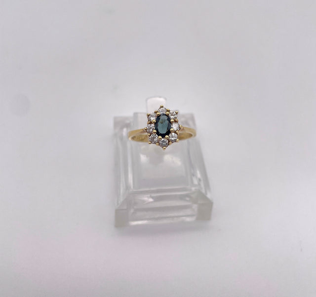 Ring mit Brillant und Saphir Vintage