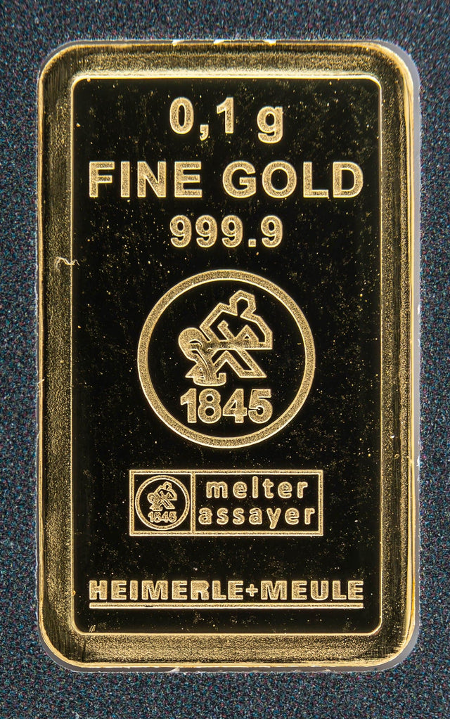 Heimerle + Meule Secain 0,1g Feingold Barren mit der Reinheit von 999.9