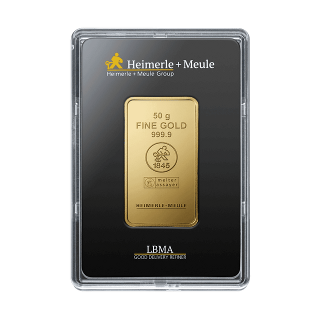 Goldbarren 50g Heimerle + Meule