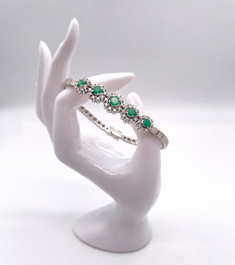 Edles Armband Smaragd & Diamant